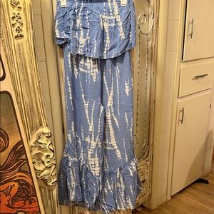 Blue Tie-Dye Jumpsuit soft adorable look great in this casual outfit